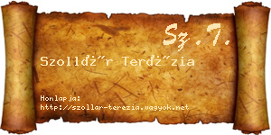 Szollár Terézia névjegykártya